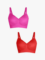 2-Pack Seamless Comfort Removable Pad Everyday Bra Bundle