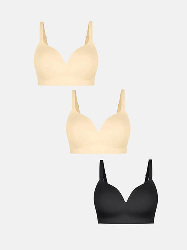 3-Pack ContourLift™ Seamless Wireless Shaping Push Up Bra Bundle