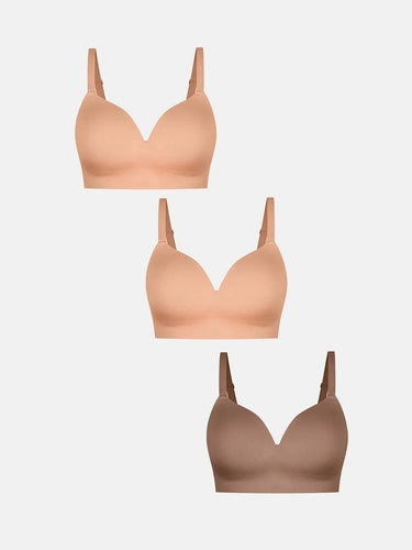 3-Pack ContourLift™ Seamless Wireless Shaping Push Up Bra Bundle