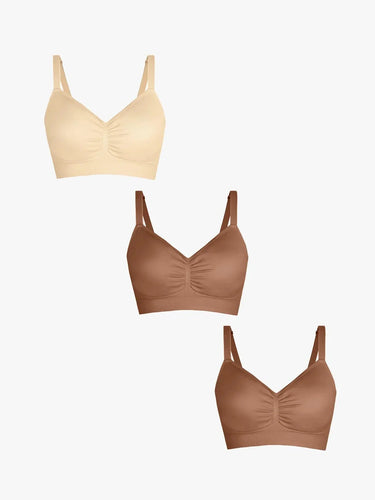3-Pack Seamless Comfort Removable Pad Everyday Bra Bundle