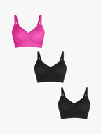 3-Pack Seamless Comfort Removable Pad Everyday Bra Bundle