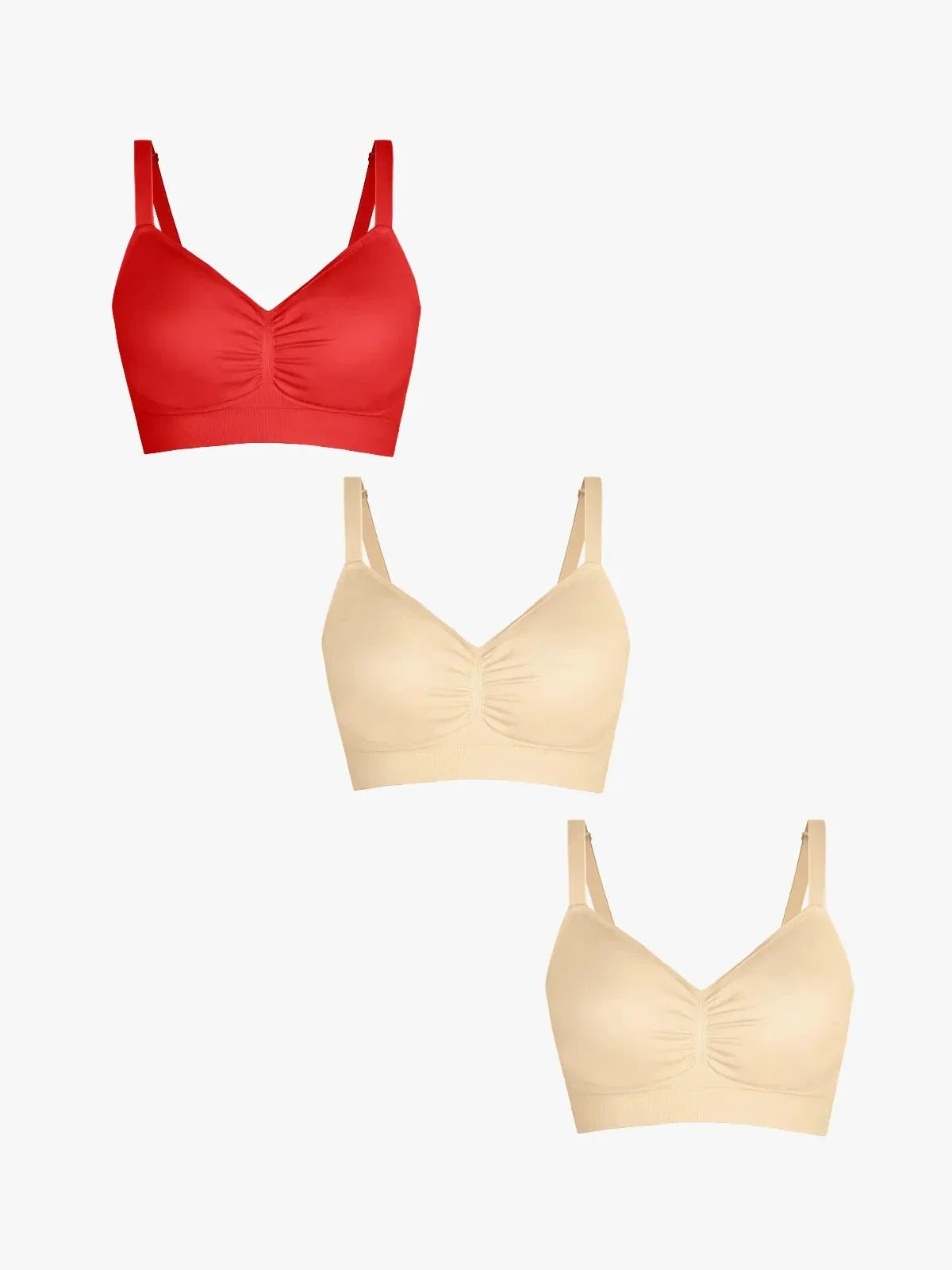 3-Pack Seamless Comfort Removable Pad Everyday Bra Bundle
