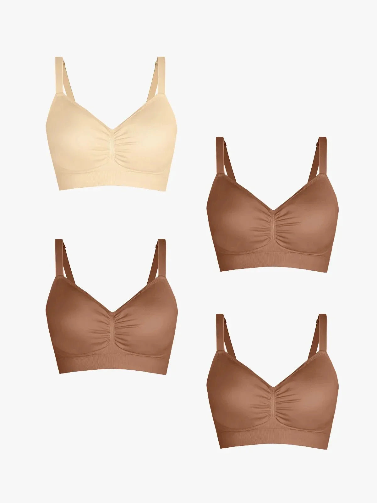 4-Pack Seamless Comfort Removable Pad Everyday Bra Bundle