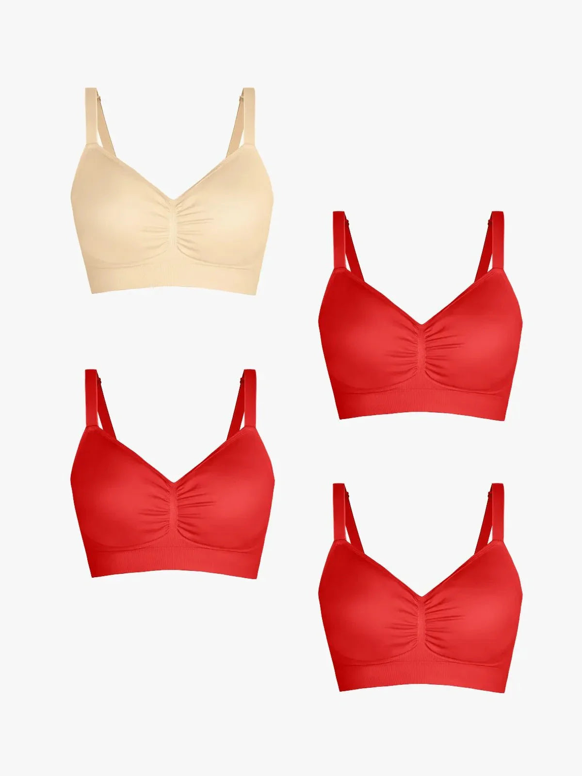4-Pack Seamless Comfort Removable Pad Everyday Bra Bundle