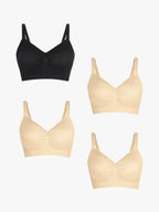4-Pack Seamless Comfort Removable Pad Everyday Bra Bundle