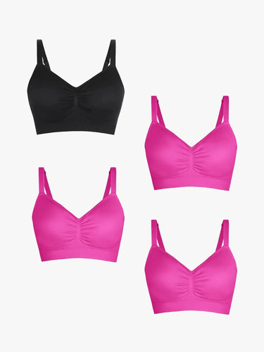 4-Pack Seamless Comfort Removable Pad Everyday Bra Bundle