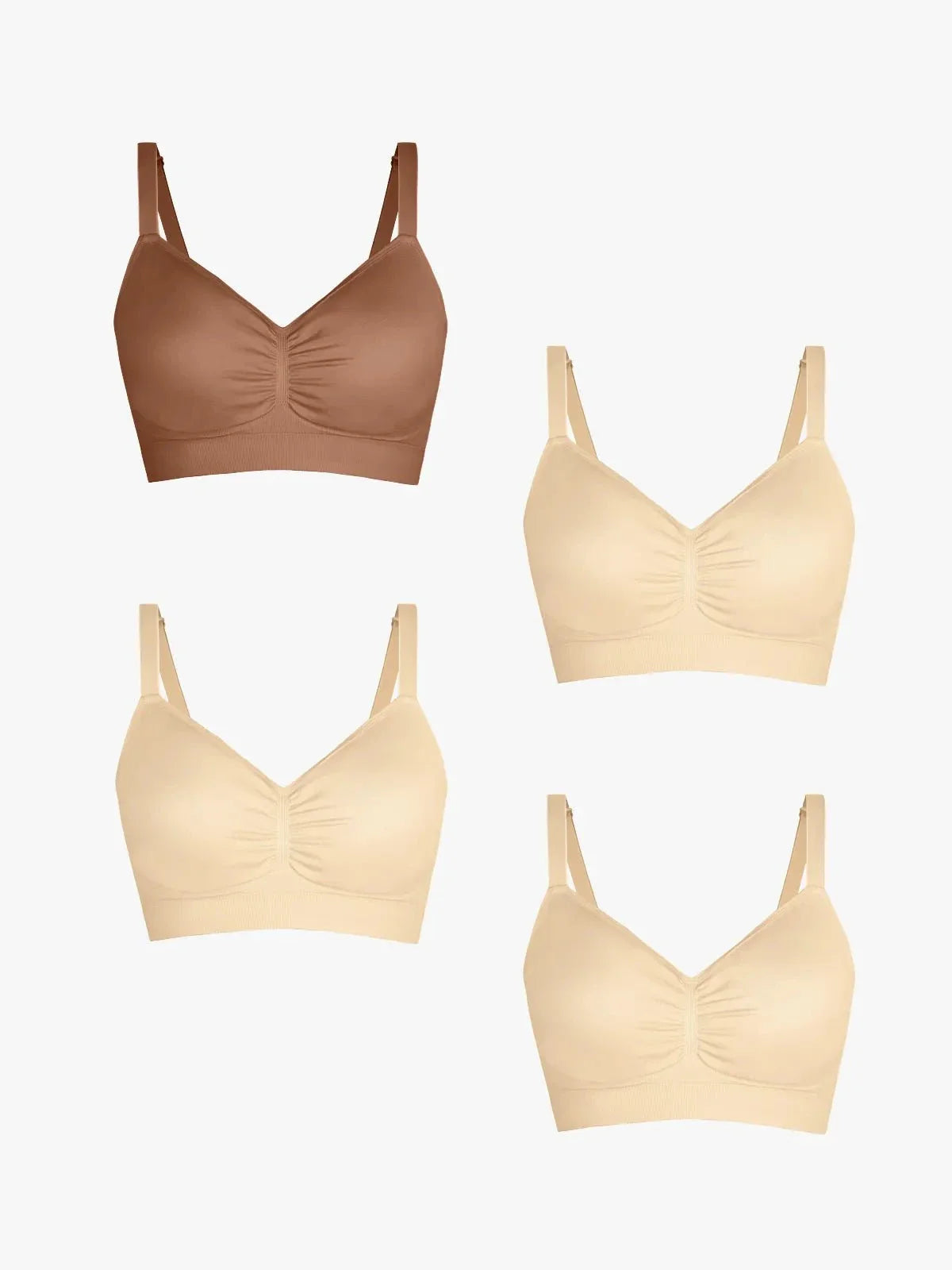 4-Pack Seamless Comfort Removable Pad Everyday Bra Bundle