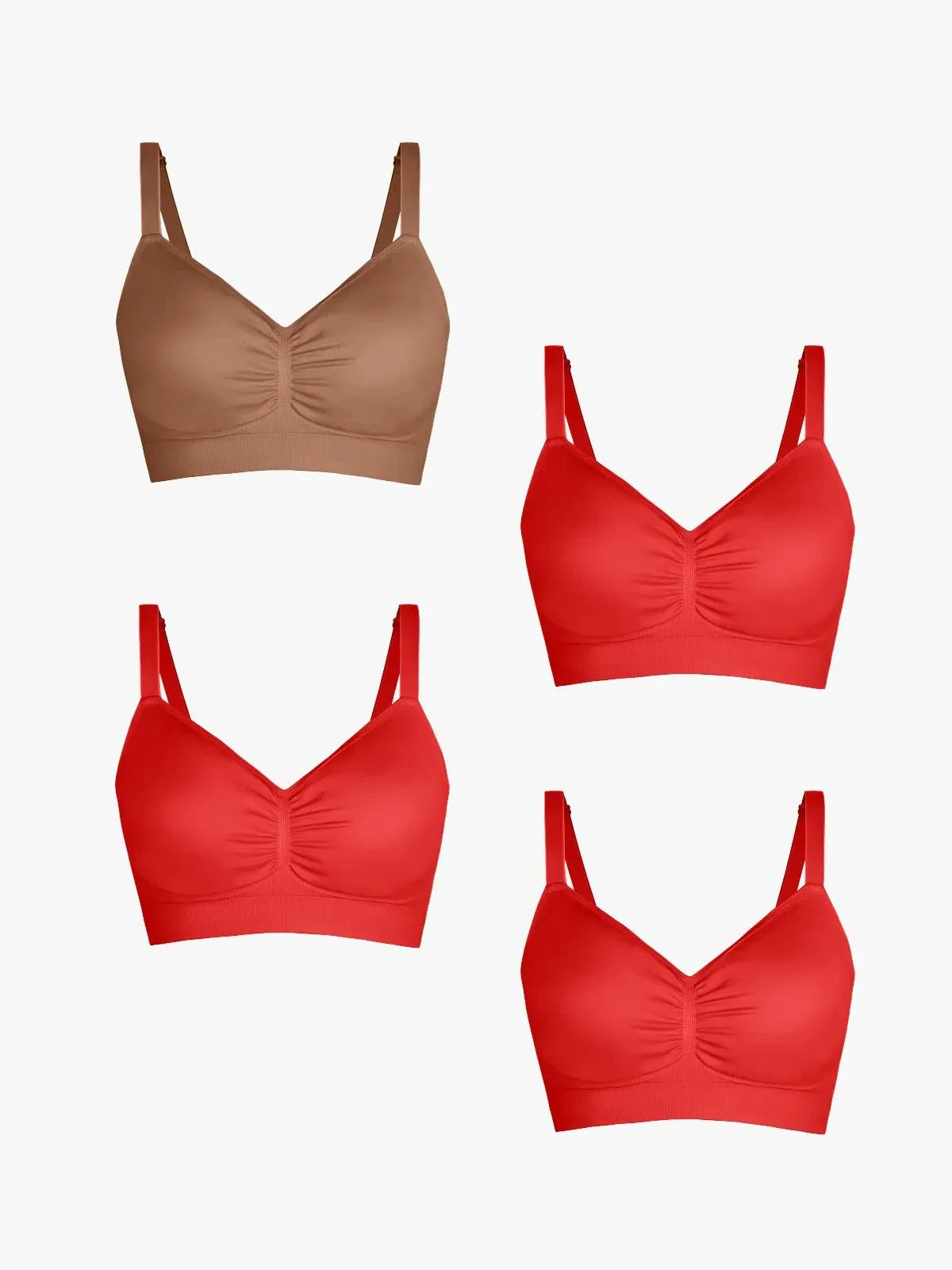 4-Pack Seamless Comfort Removable Pad Everyday Bra Bundle