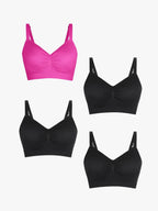 4-Pack Seamless Comfort Removable Pad Everyday Bra Bundle