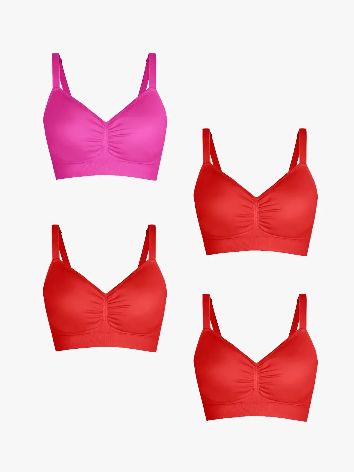 4-Pack Seamless Comfort Removable Pad Everyday Bra Bundle