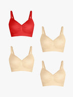 4-Pack Seamless Comfort Removable Pad Everyday Bra Bundle