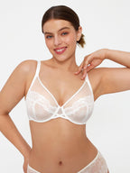 Lightweight Underwire Minimizer Lace Mesh Bra