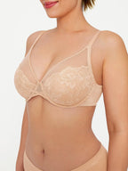 Lightweight Underwire Minimizer Lace Mesh Bra
