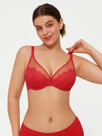 Lightweight Underwire Minimizer Lace Mesh Bra