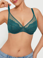 Lightweight Underwire Minimizer Lace Mesh Bra