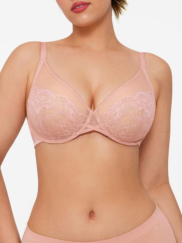 Lightweight Underwire Minimizer Lace Mesh Bra