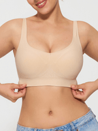 Seamless Adjustable Wide-Strap Underwire-Free Smoothing Bra