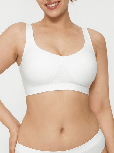 Seamless Adjustable Wide-Strap Underwire-Free Smoothing Bra