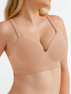 Seamless Wireless Adjustable Wide-Strap T-Shirt Bra