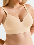 Seamless Wireless Adjustable Wide-Strap T-Shirt Bra
