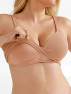Seamless Wireless Adjustable Wide-Strap T-Shirt Bra