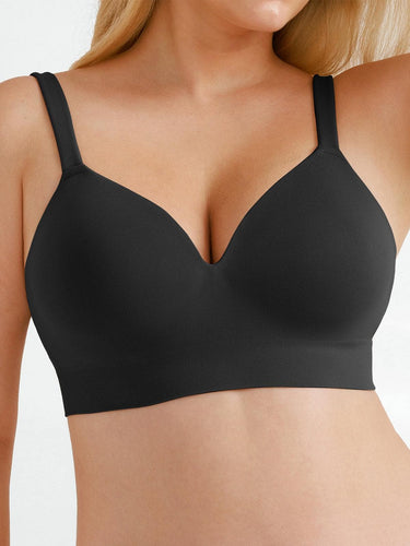 Seamless Wireless Adjustable Wide-Strap T-Shirt Bra