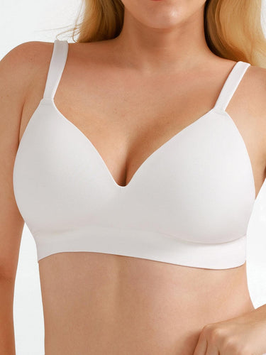 Seamless Wireless Adjustable Wide-Strap T-Shirt Bra