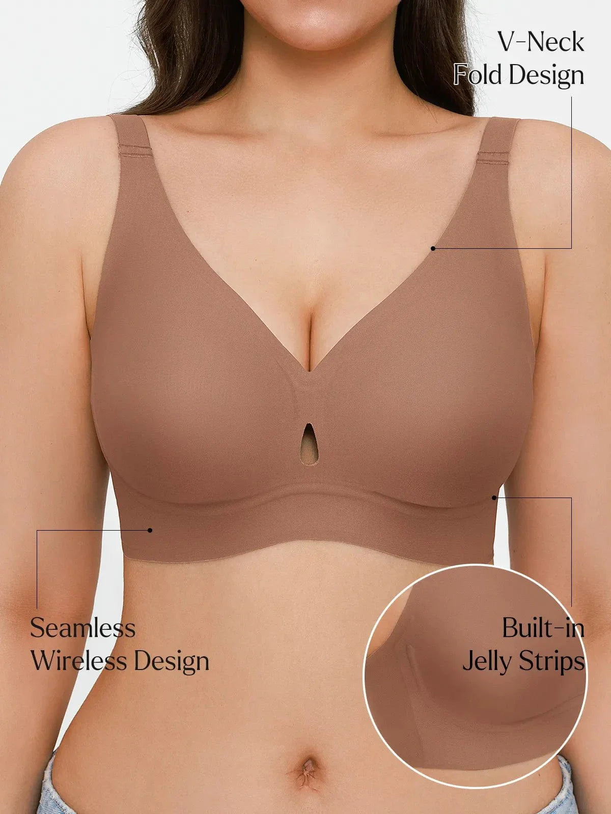 Seamless Wireless Jelly Contour Minimizer Support Bra
