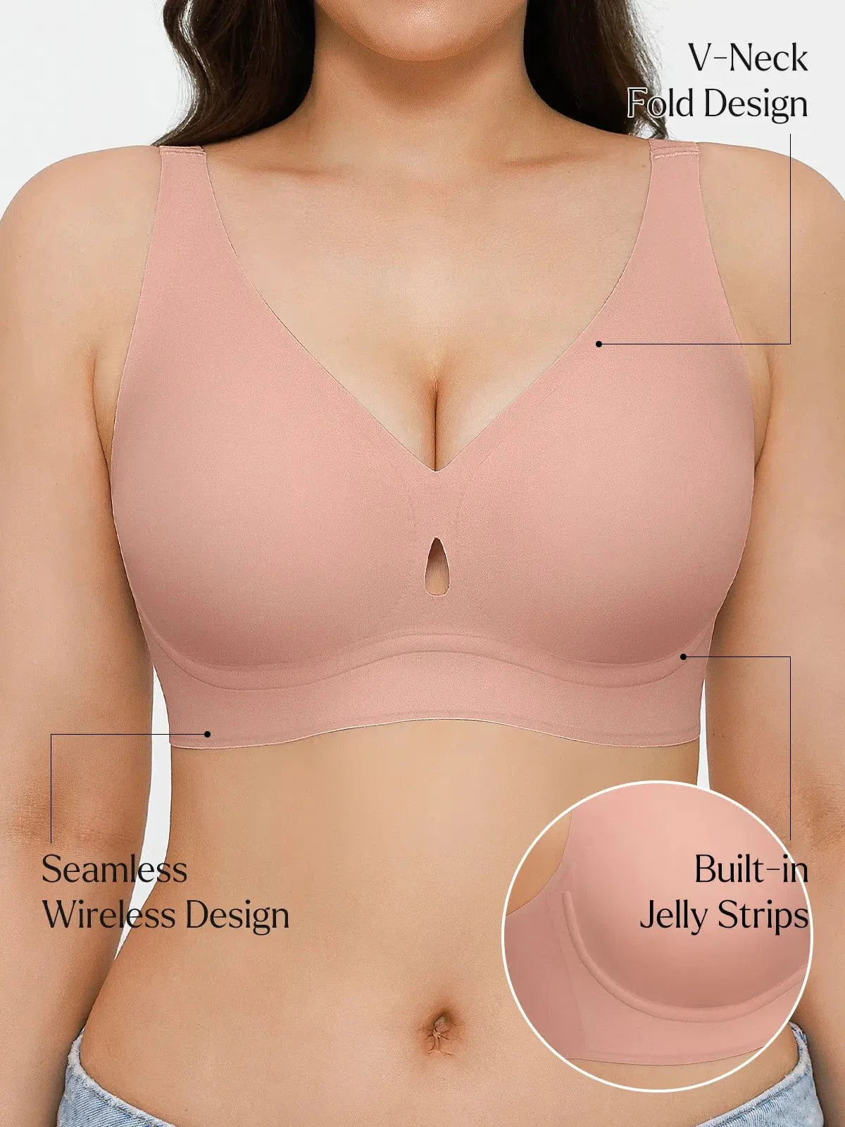 Seamless Wireless Jelly Contour Minimizer Support Bra