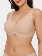 Seamless Wireless Jelly Leopard Contour Minimizer Support Bra