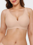 Seamless Wireless Jelly Leopard Contour Minimizer Support Bra