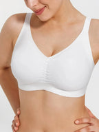 Seamless Wireless Ruched Comfort Minimizer Bra