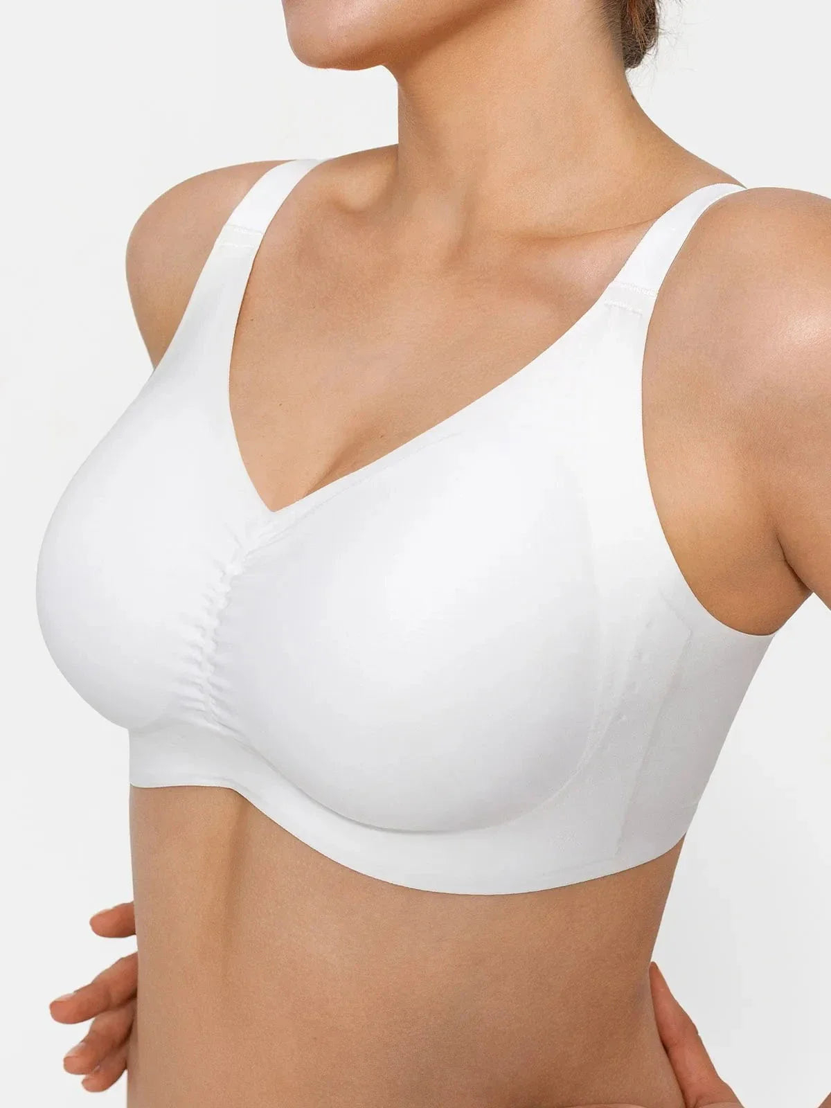 Seamless Wireless Ruched Comfort Minimizer Bra