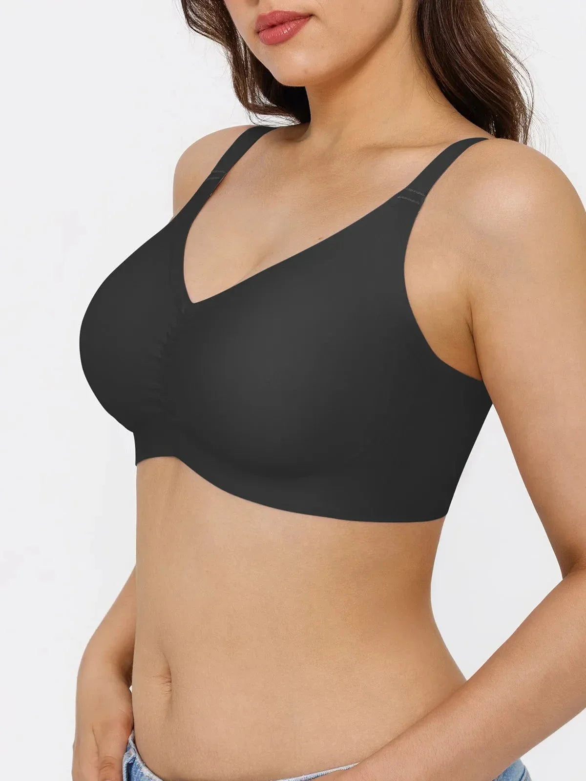 Seamless Wireless Ruched Comfort Minimizer Bra