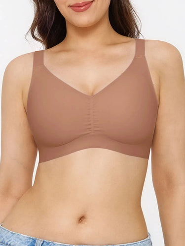 Seamless Wireless Ruched Comfort Minimizer Bra
