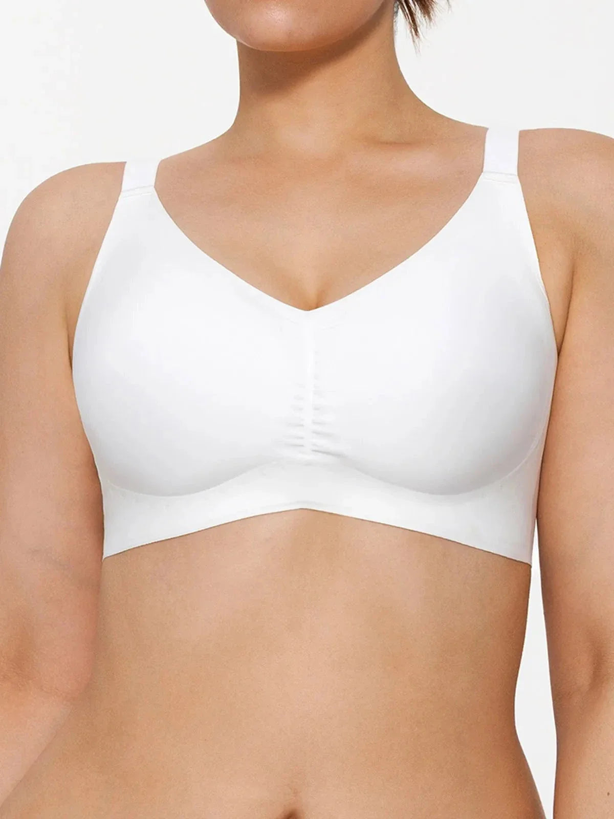 Seamless Wireless Ruched Comfort Minimizer Bra